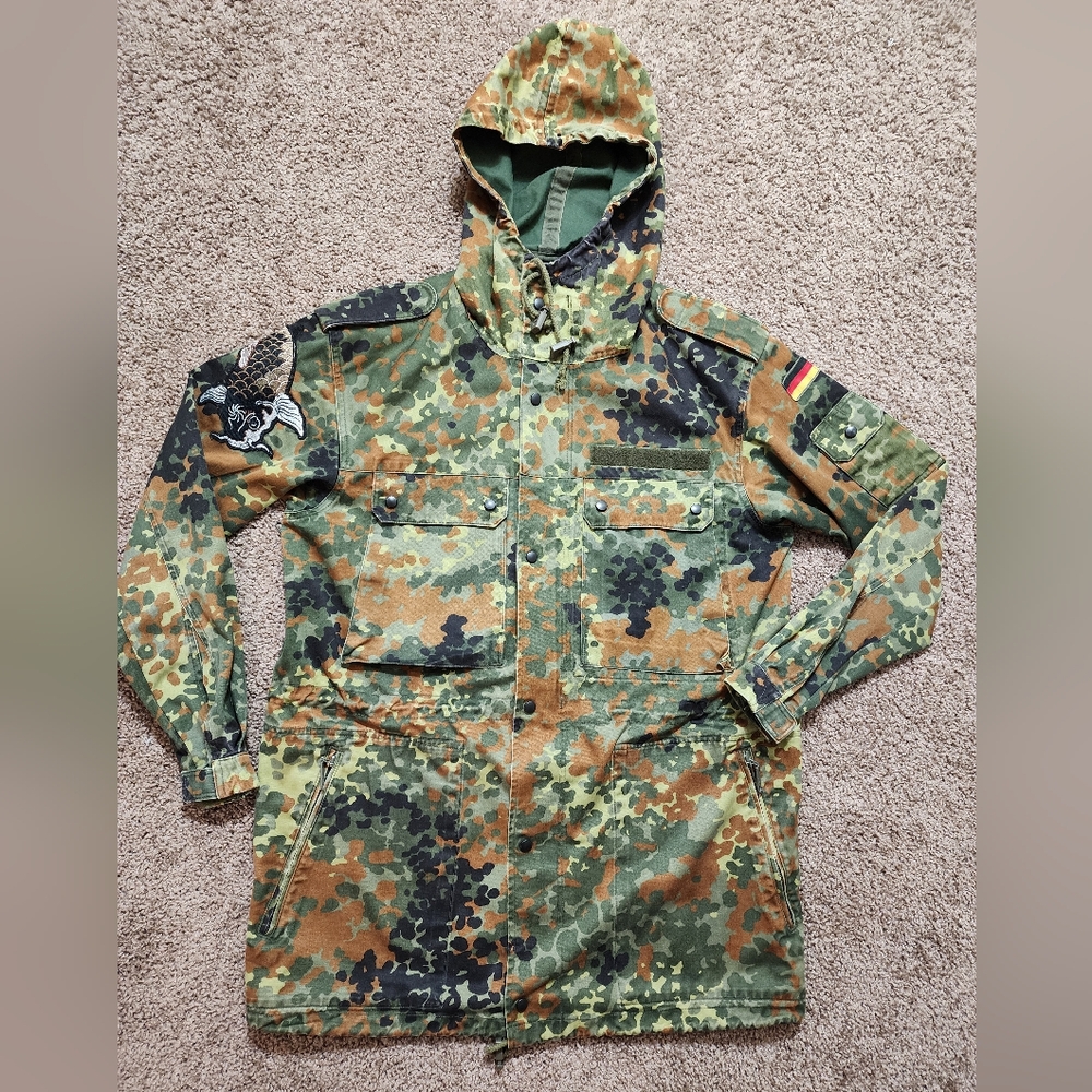 Vintage Scharrer German Military Uniform Camo Jacket Parka UniSex 1997 Koi Patch - Picture 13 of 13